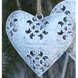 Julehjerte til ophng m. blonde mnster